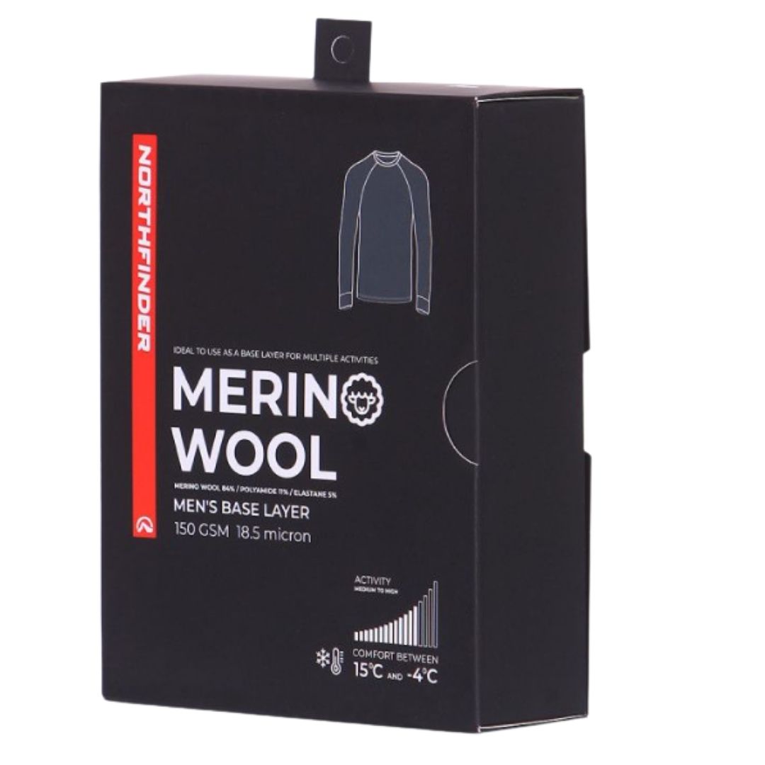 Herren Thermounterwäsche Northfinder ED TR-5035SNW Merino Black